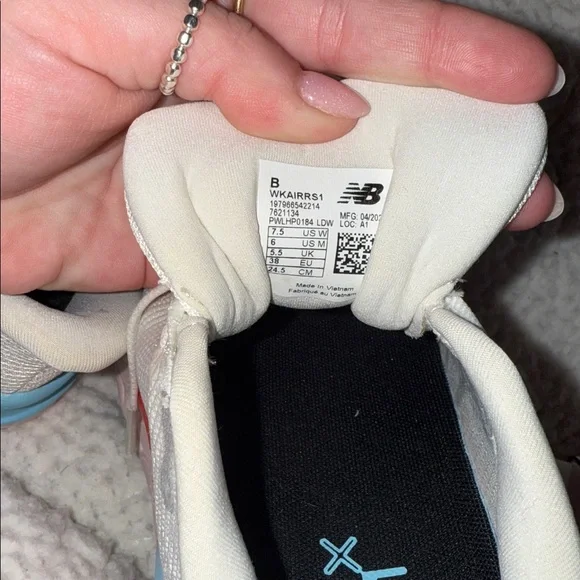 New Balance White and Pink Athletic Sneakers - Picture 7 of 7